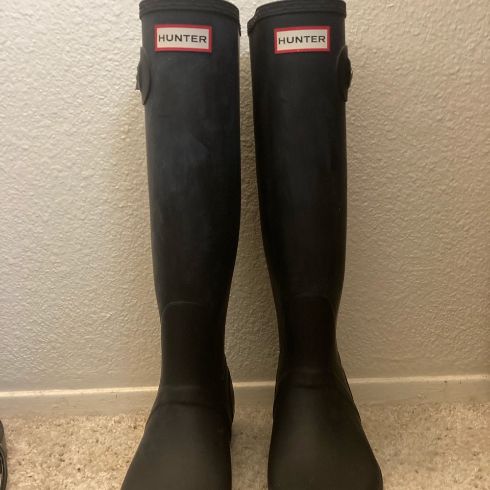 Hunter Black Rain Boots Size 9